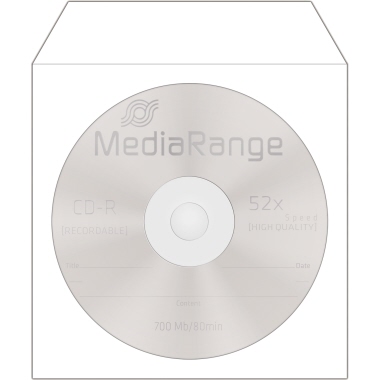 Media Range CD/DVD Hülle BOX162 mF sk Papier weiß 100 St./Pack.