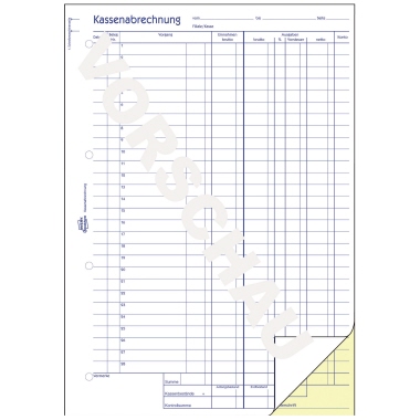 Avery Zweckform Kassenabrechnung 427 DIN A4 2x50Blatt