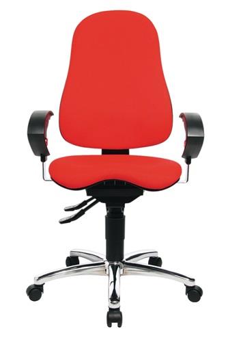 Bürodrehstuhl m.Permanentkontakt rot 460-560mm m.Rl.TOPSTAR || VE = 1 ST