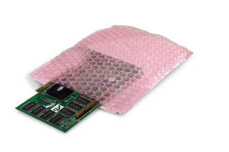Luftpolster-Flachbeutel, antistatisch, 100 µ, rosa | 250 x 350 mm (Offene Seite x L) | VE = 250 Stk.