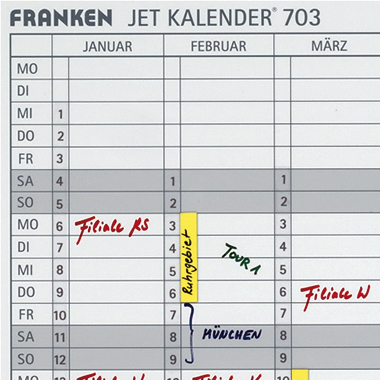 Franken Datumsstreifen DS703A 14x42cm 1-31 sk tr 12 St./Pack.