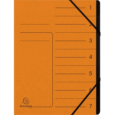 Exacompta Ordnungsmappe 540704E DIN A4 7Fächer Karton orange