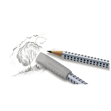 Faber-Castell Radierer Eraser CAP GRIP 2001 grau/weiß 2 St./Pack.