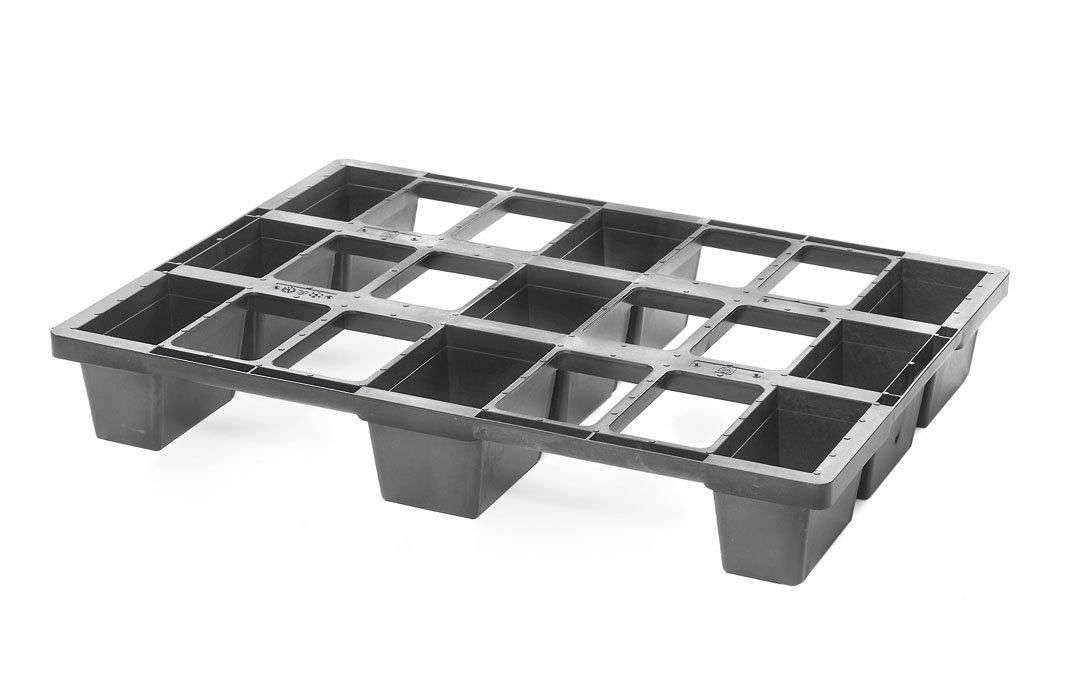Kunststoffpalette, 1/2 Euromaß | 800 x 600 x 120 mm (L x B x H), dyn. Tragkraft 500 kg | VE = 6 Stk.