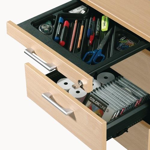 Rollcontainer Cyro H565xB438xT600mm weiß 1 Utensilienauszug,3 Schubl.GERAMÖBEL || VE = 1 ST