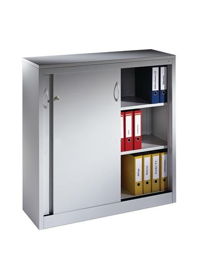 Schiebetürenschrank H1225xB1200xT400mm schwarzgrau 2Fbd.m.Abdeckplatte || VE = 1 ST