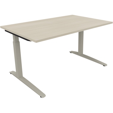 Schreibtisch Kufe Einzels. Quadrat B1800xT700xH650-850 si/Akazie hell