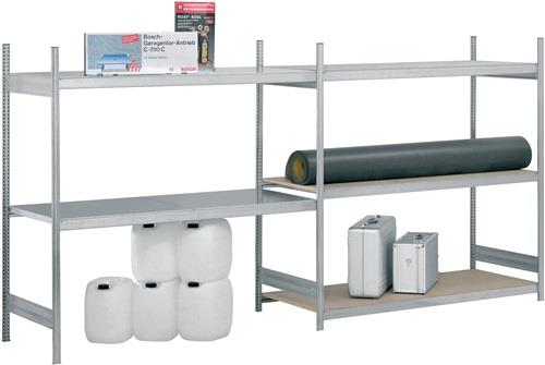 Großfachregal H2500xB2500xT800mm Grundregal 4 Stahlböden Trgf.350kg HOFE || VE = 1 ST