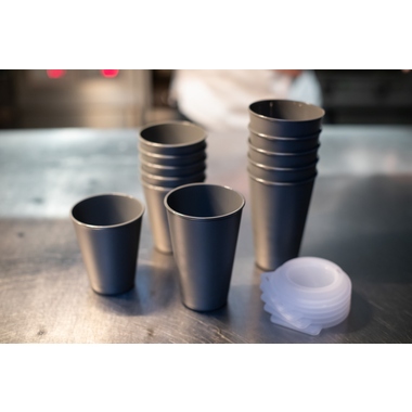 koziol Becher MOVE CUP 8139800 Deckel 300ml ash grey