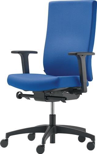 Bürodrehstuhl Synchrontechnik azurblau 400-520mm m.Armlehnen Trgf.110kg || VE = 1 ST