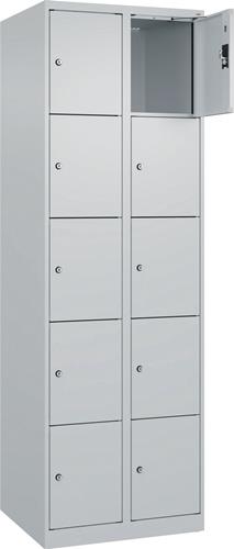Fächerschrank Evolo PLUS 600mm Bodengleiter lichtgrau 2x5 C+P || VE = 1 ST