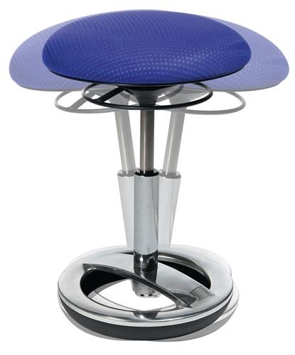 Hocker m.Standfußring Polster blau Sitz-H.440-570mm TOPSTAR || VE = 1 ST