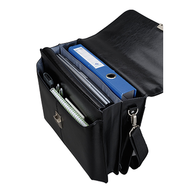 Alassio® Aktentasche Faenza 47011 41 x 32 x 13 cm Leder schwarz