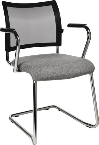 Schwingstuhl Netzbespannung schwarz Stoff grau Rdrohr D.22mm || VE = 2 ST
