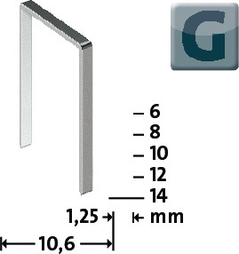 Flachdrahtklammer G Typ 11 B10,6xL6mm Draht-B.1,25mm 1200St./Pack.NOVUS