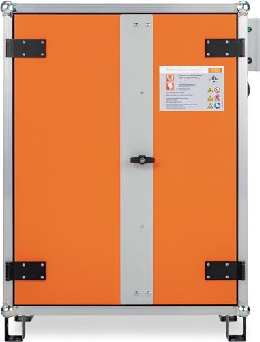 Sicherh.-Schrank H1110xB890xT660mm grau/orange m.Füßen Ladeschrank CEMO || VE = 1 ST