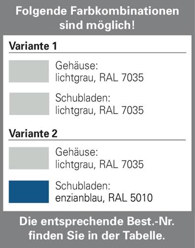 Schubladenschrank H1800xB1000xT500mm lichtgrau/lichtgrau 34 Schubl.STUMPF || VE = 1 ST