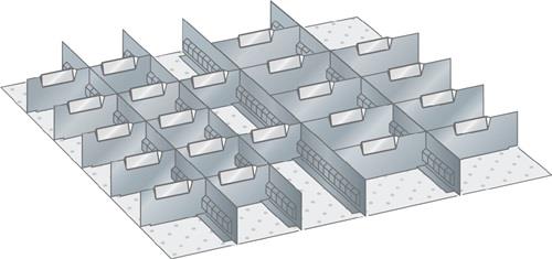 Schubladenunterteilungsmaterial Front-H.100mm 8 Trenn-/2 Schlitzwände LISTA || VE = 1 ST