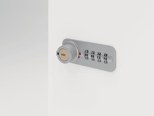 Schließfachschrank Zahlenschl.Nussbaum/Nussbaum H1100xB400xT420mm 3 Abt. || VE = 1 ST
