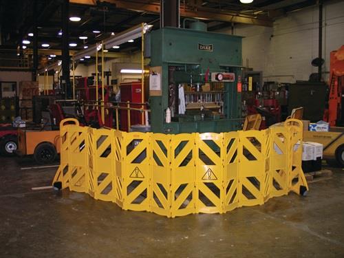 Absperrgitter PE gelb B600xH1000mm mobil,16-tlg.RUBBERMAID || VE = 1 ST