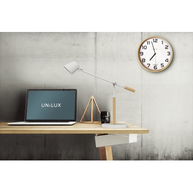 UNILUX Schreibtischleuchte Vicky 400110084 weiß/Buche