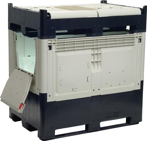 Großvolumenbehälter 565l L1200xB800xH805mm Klappe an Längs-u.Stirnseite faltbar || VE = 1 ST