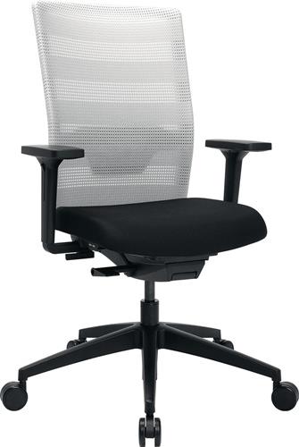 Bürodrehstuhl m.Synchrontechnik schwarz/weiss 420-540mm m.Armlehnen Trgf.110kg || VE = 1 ST