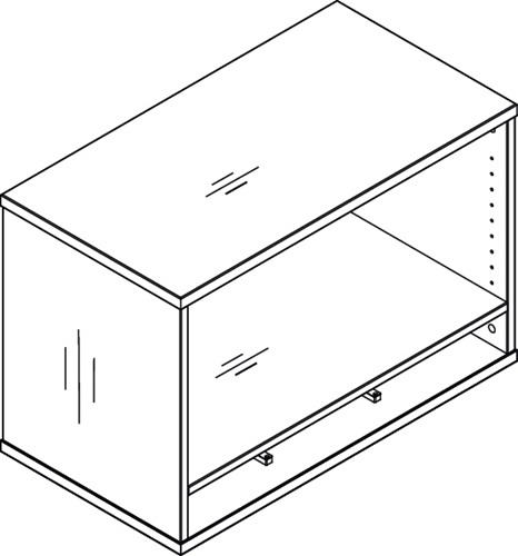 Aufsatzschrank H530xB800xT428mm 1 OH u.3 Kunststoffablagen lichtgrau || VE = 1 ST