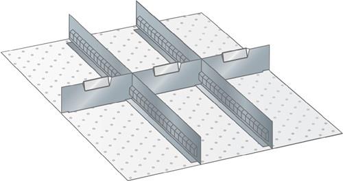 Schubladenunterteilungsmaterial Front-H.100mm 8 Trenn-/3 Schlitzwände || VE = 1 ST