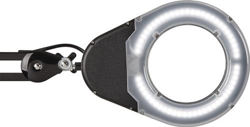 LED-Lupenleuchte Glaslinse 127mm 5Zoll Tischklemme schwarz Abdeckung,runder Kopf || VE = 1 ST