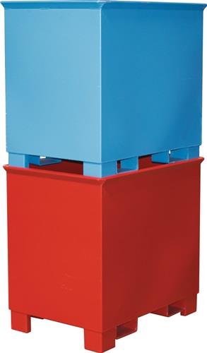 Transportbehälter 0,8 m³ L840xB1240xH975mm verz.silber o.Zentrierwände BAUER || VE = 1 ST