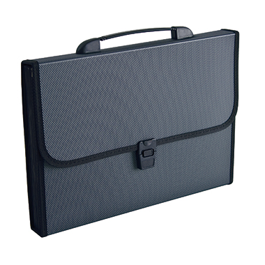 Fächertasche DIN A4 12Fächer Polypropylen schwarz