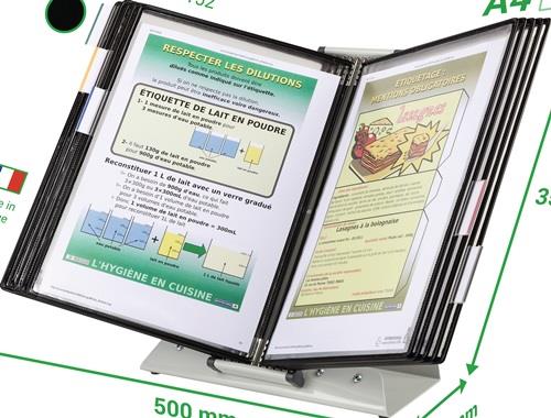 Tischständer PVC weiß 10 Sichttafeln A4 lackierter Metallständer TARIFOLD || VE = 1 ST