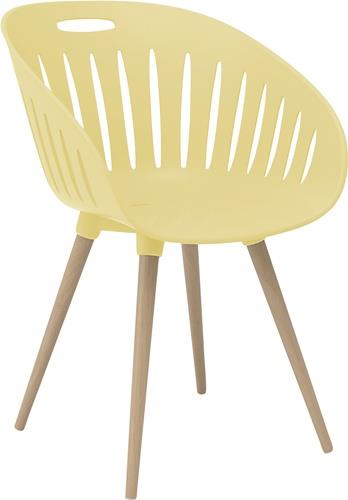 Outdoorstuhl gelb Holzbeine Buche-Eiche gebeizt VE=2 St.im Krt.TOPSTAR || VE = 2 ST