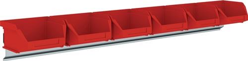 Sichtlagerkastenset H75xB602xT180mm STA verz.m.Sichtlagerkästen 6xMK5 rot MAUSER || VE = 1 ST