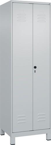 Kleider-Wäscheschrank Classic H1950xB600xT500mm STA lichtgrau Anz.Abt.2 m.Füßen || VE = 1 ST