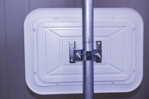 Verkehrsspiegel H600xB800mm Kunststoff,rot/weiß 22m || VE = 1 ST