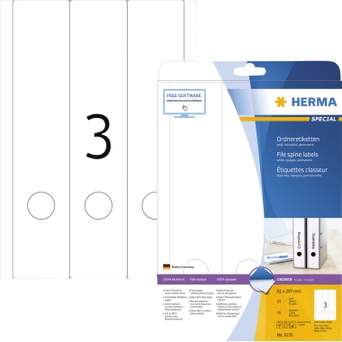HERMA Ordneretikett 5135 lang/breit sk ws 75 St./Pack.