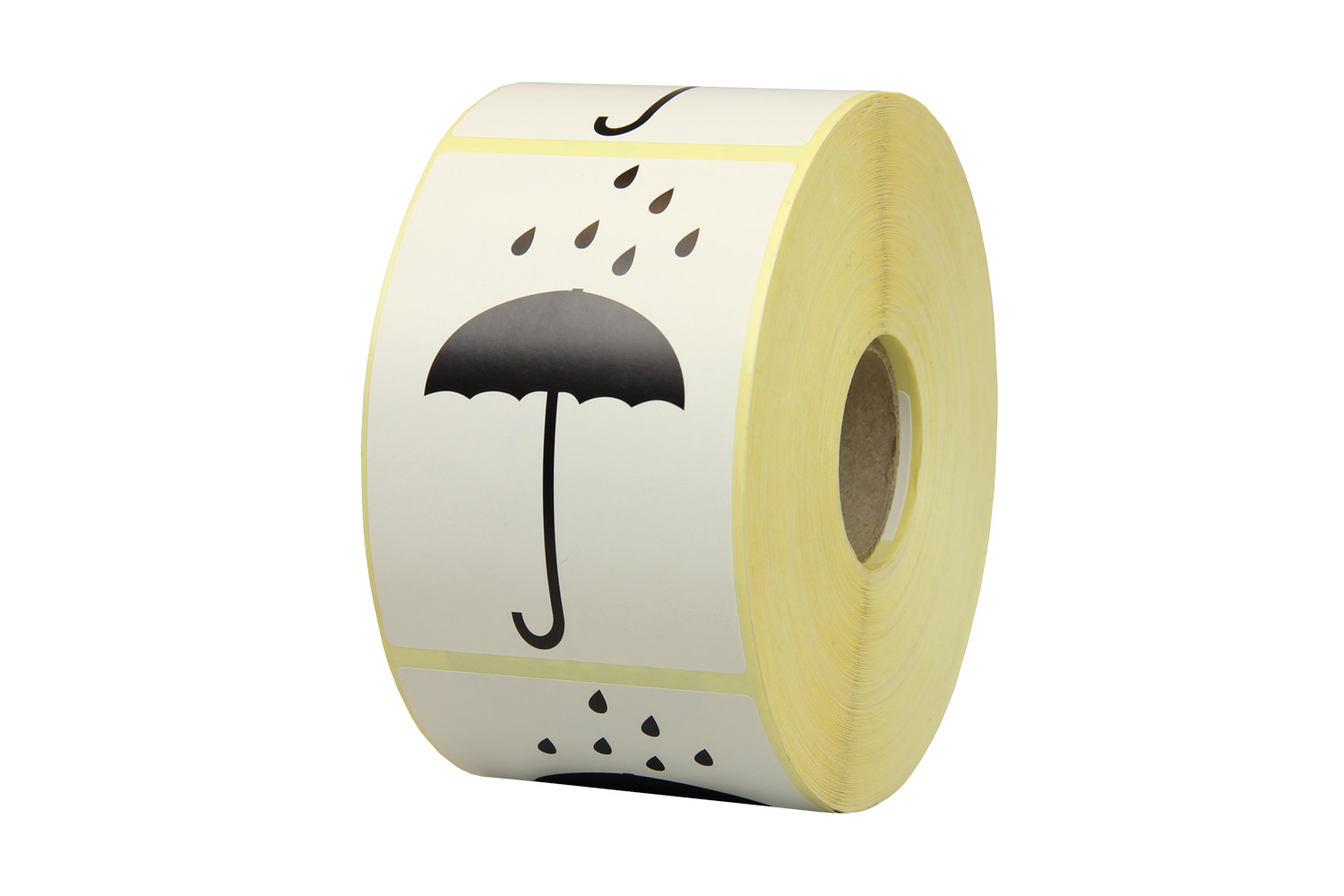 Hinweisetiketten, weiß, Symbol "Schirm + Regen" (Vor Nässe schützen) | 105 x 75 mm (L x B) | 
