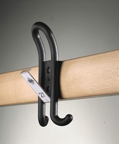 Garderobenbank H1710xB1960xT403mm m.Holzleisten STA schwarzgrau m.Schuhrost C+P || VE = 1 ST