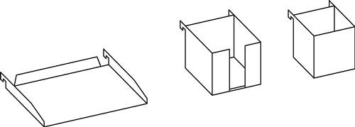 Ablageset bestehend a.Zettel-/Stiftebox u.Ablage A4,silber || VE = 1 ST