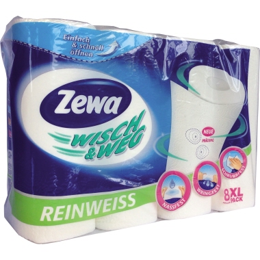 Zewa Küchenrolle Wisch und Weg 42837 2lg. weiß 8 Rl./Pack.