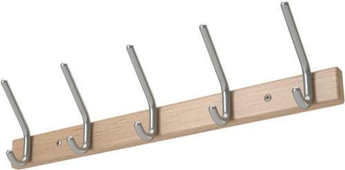 Wandgarderobe Holzprofil Buche 7 Hut-/7 Mantelh.L.1000mm Hakenabstand 150mm || VE = 1 ST