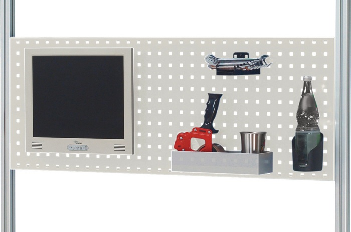 Lochplatte E H450xB1800mm lichtgrau,RAL7035 RAU
