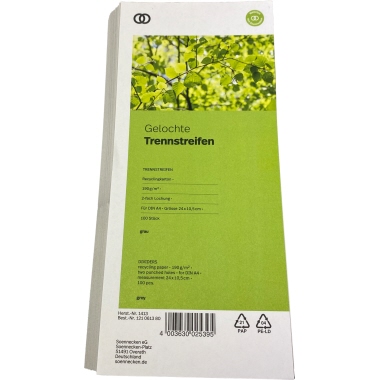 Soennecken Trennstreifen oeco 1413 10,5x24cm grau 100St.