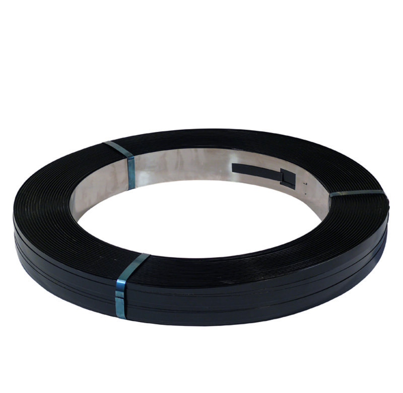 Stahlband, gebläut, in Packenwicklung, 755 kp | 16 mm x 700 lfm., Stärke: 0,5 mm | VE = 50 KG