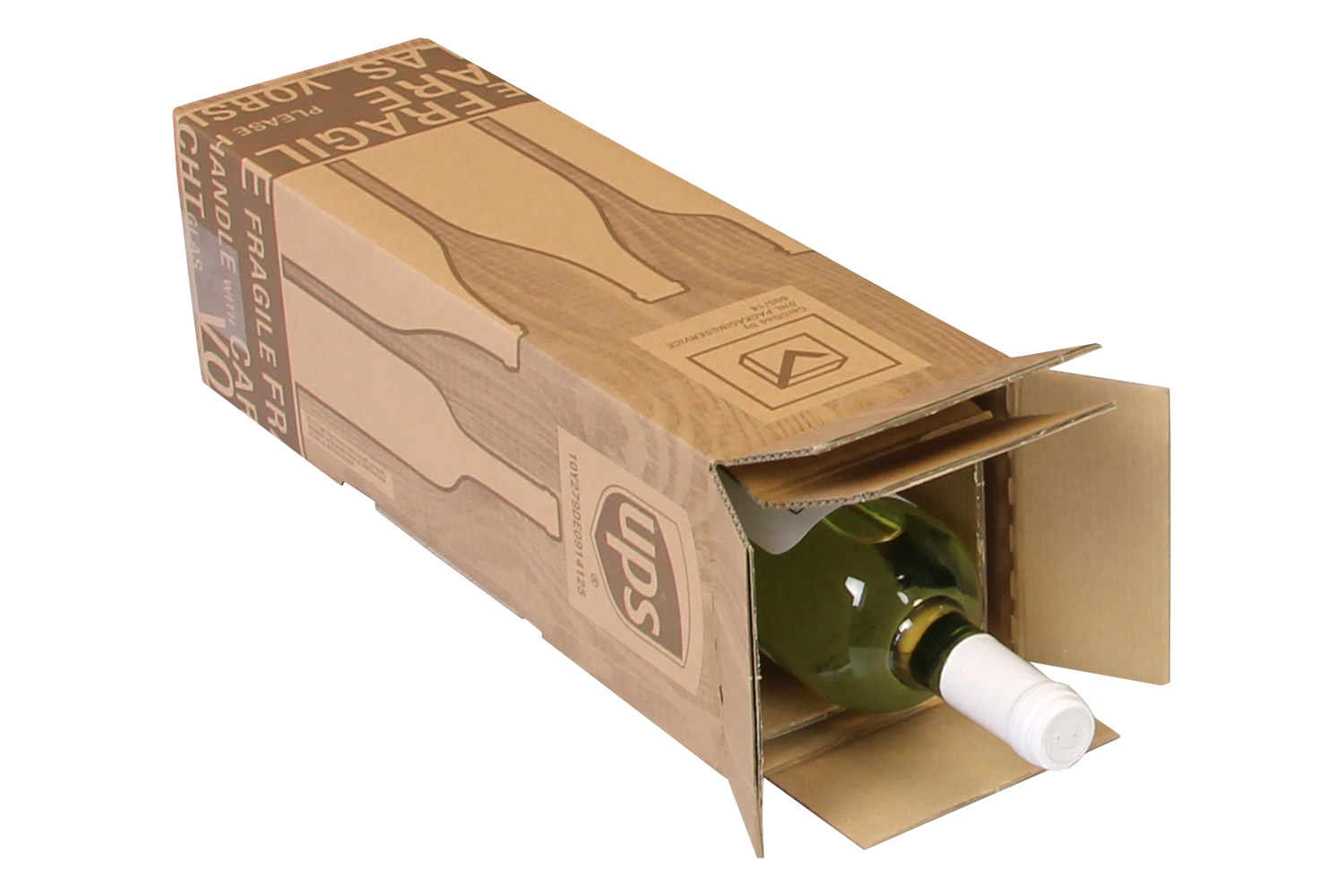 PTZ-Flaschenkarton 2-wellig, 420 x 105 x 105 mm, braun, postgeprüft