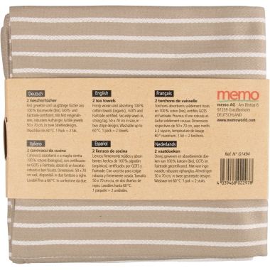 memo Geschirrtuch G1494 Baumwolle 50x70cm 2St.