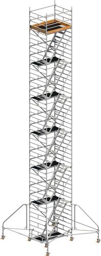 Fahrgerüst Uni Komfort P2 Arbeits-B1500xL1800mm Alu.Gerüsthöhe 13430mm 2 kN/m² || VE = 1 ST