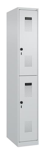 Garderobenschrank Evolo PLUS Bodengleiter 300mm lichtgrau/lichtgrau 2 Abt.C+P || VE = 1 ST